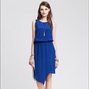 Banana Republic Silk X Back Dress - cobalt